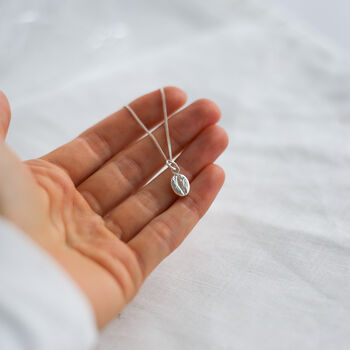 Sterling Silver Coffee Bean Necklace, Coffee Lover Gift, Barista Gift, 2 of 12
