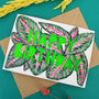 Stripy Neon Houseplant Birthday Card, thumbnail 2 of 4