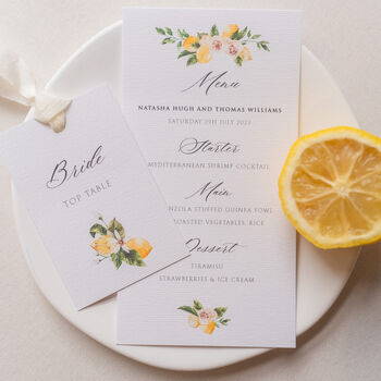 Wedding Place Card With Lemons, 4 of 4