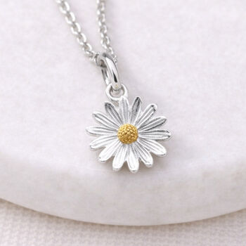 Personalised Sterling Silver April Daisy Birth Flower Pendant Necklace, 3 of 9