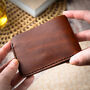 Personalised Classic Leather Bifold Wallet Four Slots, thumbnail 7 of 9