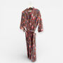 Grey And Pink Flower Block Print 100% Cotton Dressing Gown Kimono, thumbnail 3 of 3