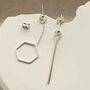 Sterling Silver Curated Ear Hexagon Earrings, thumbnail 1 of 5