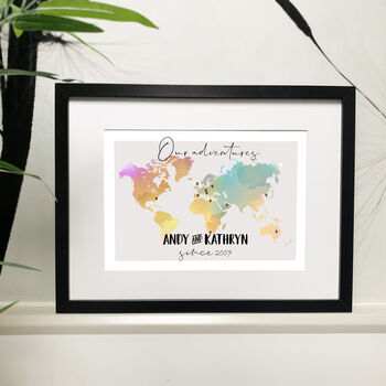 Our Adventures Travel Personalised Print, 4 of 4