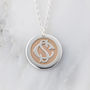 Sterling Silver Rose Gold Plated Monogram Necklace, thumbnail 5 of 7