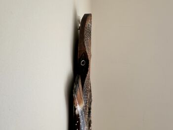 Huge 1m Hand Painted Wooden Gecko Wall Art Stone Inlay, 6 of 8