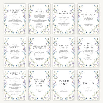 Wedding Menu Sign A5 Sturdy Wedding Sign Regency Floral, 3 of 4