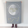 Phase Of Moon And Star Sign Personalised Baby Blanket, thumbnail 5 of 6