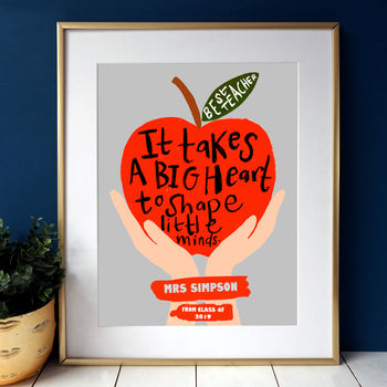 Personalised Best Teacher Apple Print By Eleanor Bowmer ...