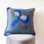 Blue Velvet Ribbon Cushion Cover, thumbnail 3 of 4