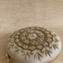 Ivory Round Handcrafted Mandala Design Clutch, thumbnail 5 of 8
