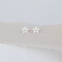 Mini Sterling Silver White Daisy Flower Stud Earrings, thumbnail 1 of 7