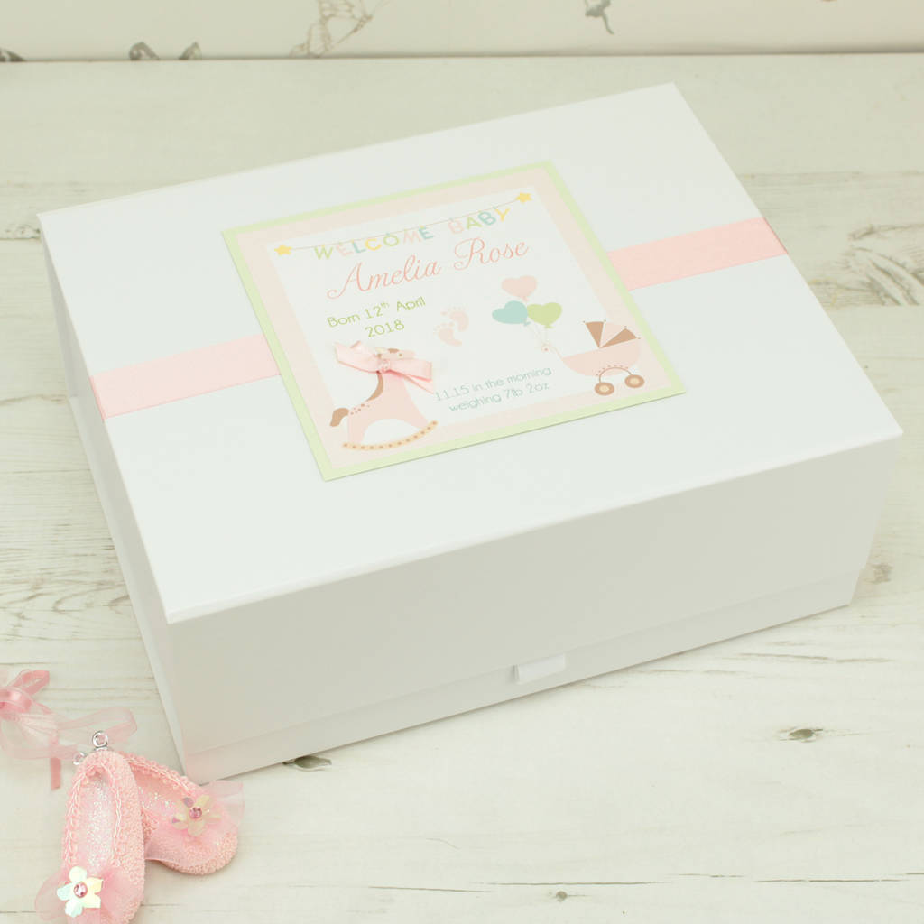 new baby personalised rocking horse keepsake box by dreams to reality