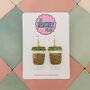 Coffee Cup Glitter Earrings, thumbnail 1 of 4