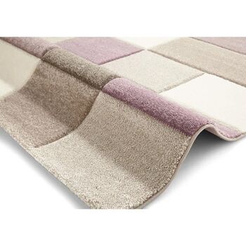 Area Rug Machine Woven Rectangle Beige Purple, 6 of 12