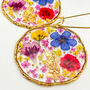 Medium Earrings With Real Pink Flowers In Silver Or Gold, thumbnail 1 of 10