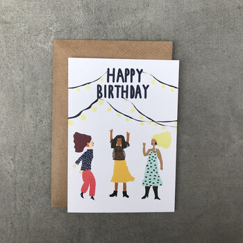 Happy Birthday Dancing Girls Card, 3 of 3