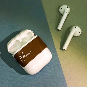 Personalised Leather Air Pods Label, 5 of 6