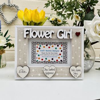 Personalised Flower Girl Gift Photo Wedding Frame, 8 of 9