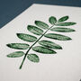 Personalised Rowan Leaf Monoprint Fine Art Print, thumbnail 5 of 8