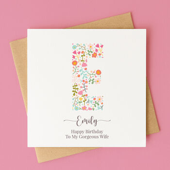 Personalised Floral Initial Birthday Card – Any Letter, 4 of 8