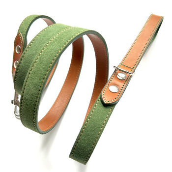 Soft Green Leather Dog Lead, 2 of 6