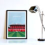 Manchester Utd Football Stadium Art Print Personalised Gift, thumbnail 4 of 6