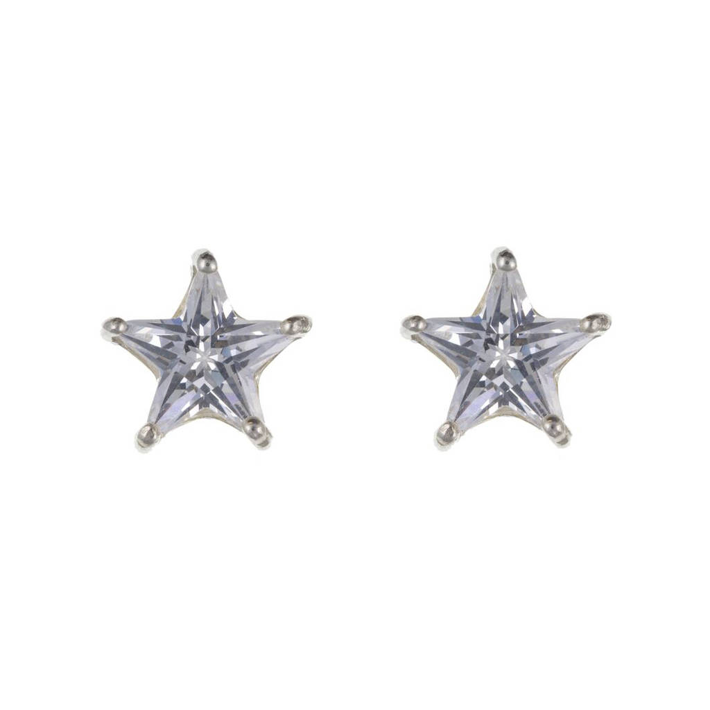 Star Cubic Zirconia Claw Set Stud Earrings By Katherine Swaine ...