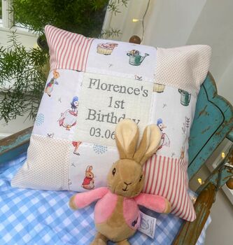 Peter Rabbit Birthday Cushion, 2 of 10