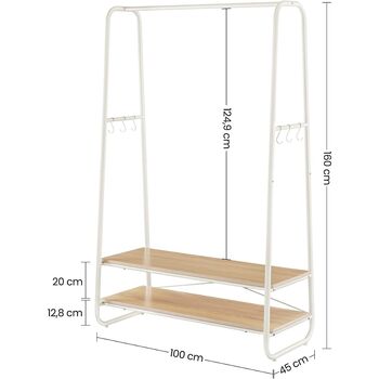 Clothes Rack Clothes Rail With Shelves And Hooks, 7 of 7