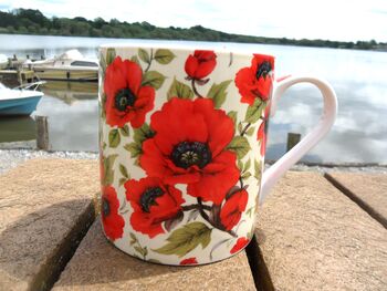 Jumbo Mug In Vibrant Red Poppy Design, 9 of 12