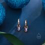 Moonstone Droplet Huggie Hoop Earrings In Sterling Silver, thumbnail 2 of 10