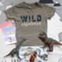 'Wild Explorer' Childrens Slogan T Shirt, thumbnail 1 of 2
