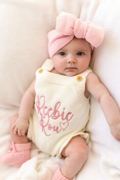 Embroidered Personalised Summer Strappy Baby Romper, 4 of 7