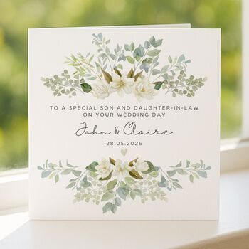 Custom Wedding Day Card For Son And Daughter In Law, 4 of 7