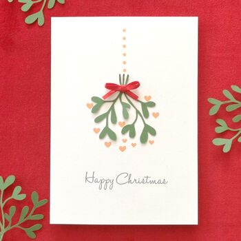 Personalised Happy Christmas 3D Mistletoe Card, 4 of 7