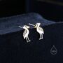 Sterling Silver Shoebill Stud Earrings, thumbnail 5 of 10