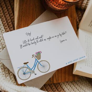 Coloured Vintage Bicycle Personalised Note Cards, 8 of 9