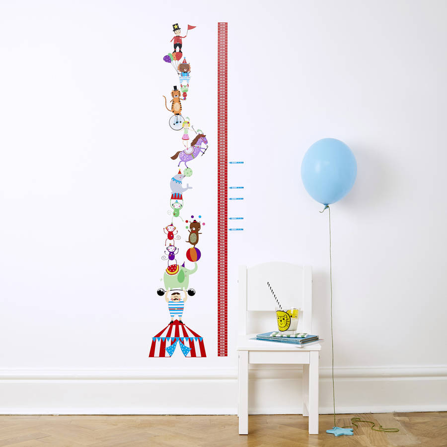 Personalised Circus Height Chart Wall Stickers, 1 of 7