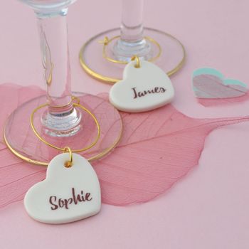 10 Wedding Favour Glass Charms Personalised, 2 of 6