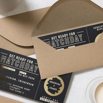 Personalised Football Ticket Scratch Reveal Voucher, 7 of 9