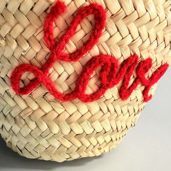 Handmade Christmas Mini Straw 'Love' Basket, 10 of 12