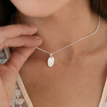 Personalised Fingerprint Oval Charm Necklace, 3 of 8