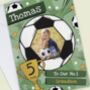 Personalised Photo Football Birthday Card, thumbnail 3 of 6