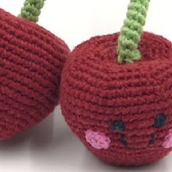 Handmade Deep Red Cherries Fair Trade Toy, 4 of 4