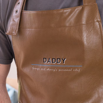 Personalised Personal Chef Faux Leather Apron, 2 of 6