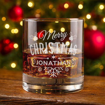 Christmas Holly And Snowflake Tumbler Glass With Chocolate Tree And Coaster Gift Boxed Set, 2 of 7