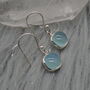 Aqua Chalcedony Silver Earrings: Square Dangle Drop, thumbnail 2 of 6