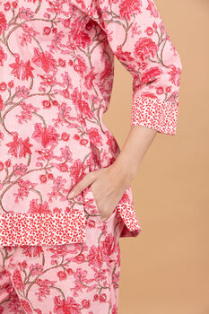 Indian Cotton Cherry Blossom Print Pyjama Set, 3 of 4