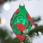 Large Fabric Applique Teardrop Glass Bauble, thumbnail 1 of 9